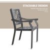 Patio Dining Chairs Set of 4 Outdoor Furniture Chair Set with Steel Frame and Armrest