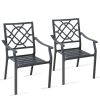 Patio Dining Chairs Set of 4 Outdoor Furniture Chair Set with Steel Frame and Armrest