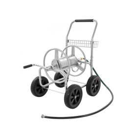 Outdoor Planting for Garden Yard Lawn Hose Reel Cart (Type: 5/8'' & 250 ft, Color: As Pic Show)
