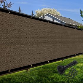 Artpuch Privacy Fence Screen Brown Customized Outdoor Mesh Panels for Backyard, Balcony,Patio,Construction Site with Zip Ties (Color: Brown, size: 4x144 ft)