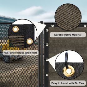 Artpuch Privacy Fence Screen Brown Customized Outdoor Mesh Panels for Backyard, Balcony,Patio,Construction Site with Zip Ties (Color: Brown, size: 3x168 ft)