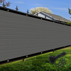Artpuch Privacy Fence Screen Dark Grey Customized Outdoor Mesh Panels for Backyard, Balcony,Patio,Construction Site with Zip Ties (Color: Dark Grey, size: 6x23 ft)