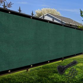 Artpuch Privacy Fence Screen Dark Green Customized Outdoor Mesh Panels for Backyard, Balcony,Patio,Construction Site with Zip Ties (Color: Dark Green, size: 3x237 ft)