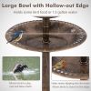 Bird Bath Feeder with Solar Light for Garden Backyard Decor